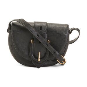 FOSSIL Leather Harwell Mini Flap Crossbody Purse Bag Black Orig $150